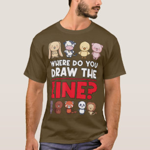 Waar tekent u de lijn vegetarische vegetatie? t-shirt