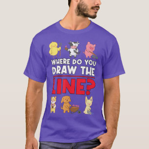 Waar tekent u de lijn vegetarische vegetatie? t-shirt