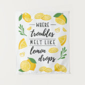 Waar troebels zich als Lemon voelen vallen de zome Wandkleed (Voorkant)