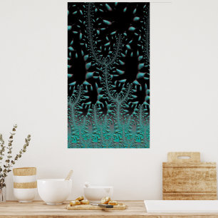 Waar Turquoise groeit op Abstracte bomen Poster