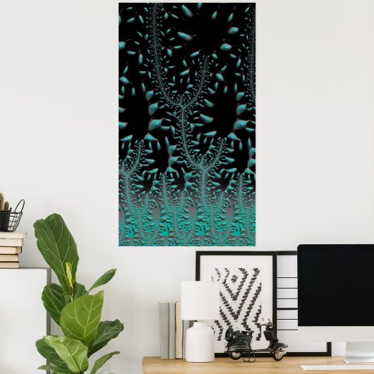 Waar Turquoise groeit op Abstracte bomen Poster (Thuiskantoor)