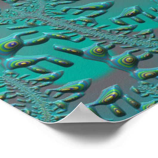 Waar Turquoise groeit op Abstracte bomen Poster (Hoek)