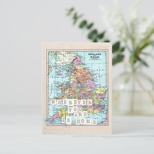 Waar u bent is het Briefkaart van de  kaart van he (Staand voorkant)