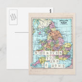 Waar u bent is het Briefkaart van de  kaart van he (Voorkant / Achterkant)