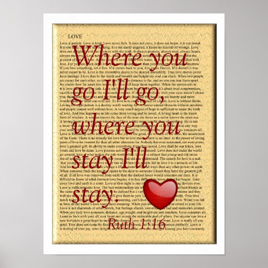 Waar u blijft - Ruth 1:16 - de druk van het poster (Voorkant)