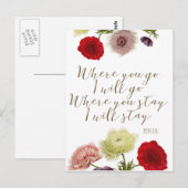 Waar u gaat zal het scriptcitaat briefkaart gaan (Voorkant / Achterkant)