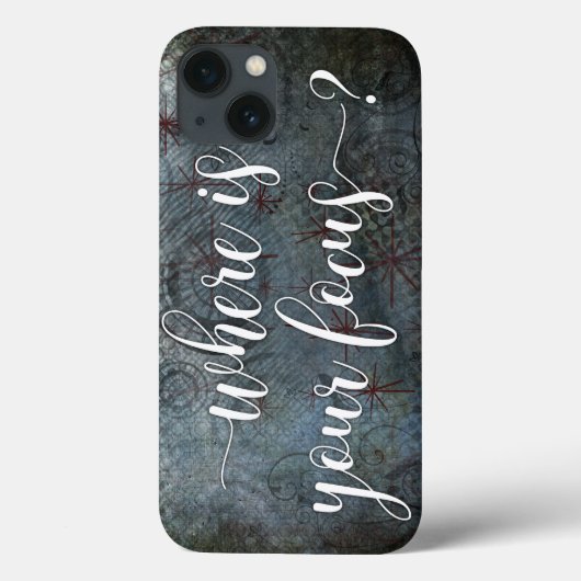 "Waar Uw Nadruk?" is Typografie, Rustieke Case-Mate iPhone Case (Achterkant)