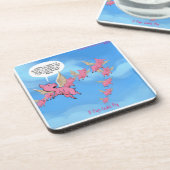 Waar varkens Funny Vegan Cartoon vliegen Drankjes Onderzetter (Linkerzijde)