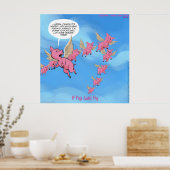 Waar varkens het Poster van de Cartoon van Funny V (Keuken)