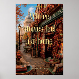 Waar Verhalen Voelen als Thuis Londense Boekwinkel Poster