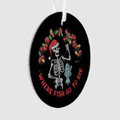 Waar vissen gaan om te sterven Fisherman Christmas Ornament (voorkant)