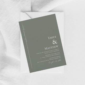 Waar voor altijd begint Sage Wedding Invitation Kaart