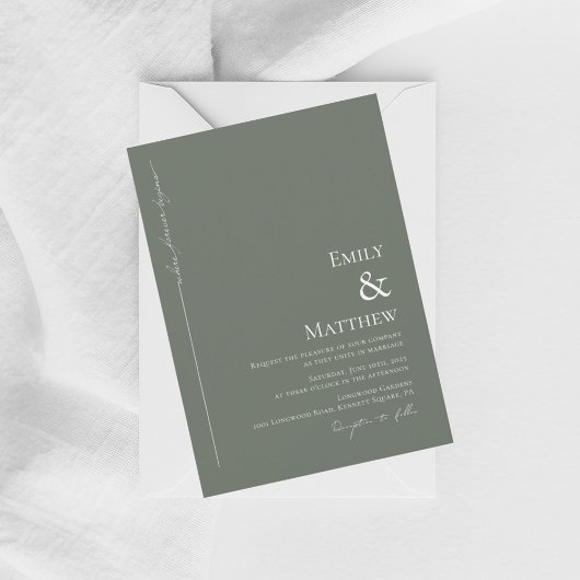 Waar voor altijd begint Sage Wedding Invitation Kaart