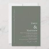 Waar voor altijd begint Sage Wedding Invitation Kaart (Voorkant)