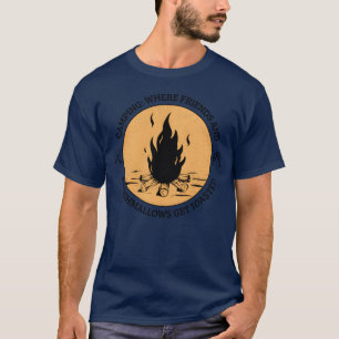 Waar vrienden en marshmallows geroosterd worden t-shirt
