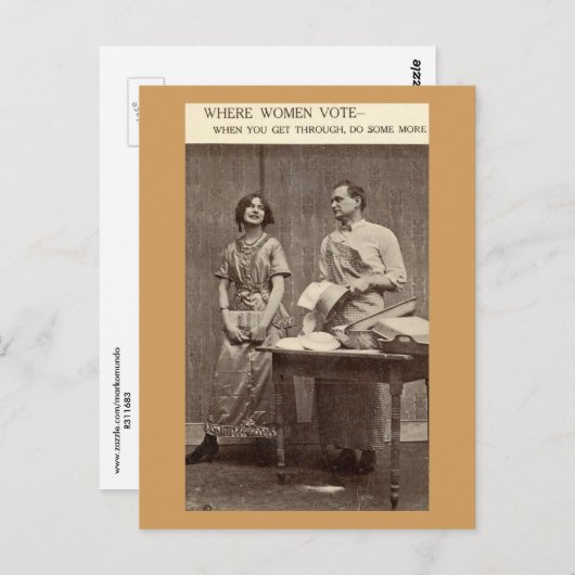 Waar vrouwen stemmen suffragette  briefkaart (Voorkant / Achterkant)
