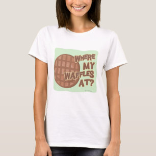 Waar wafels bij de grappige Cartoon Motto T-shirt