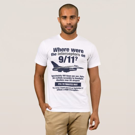 Waar waren de 911 interceptoren? Mannen T-shirt (Voorkant volledig)