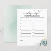 Waar waren de BRIDE en het GROOM-fotospel? (Voorkant / Achterkant)