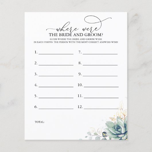 Waar waren de BRIDE en het GROOM-fotospel? (Voorkant)