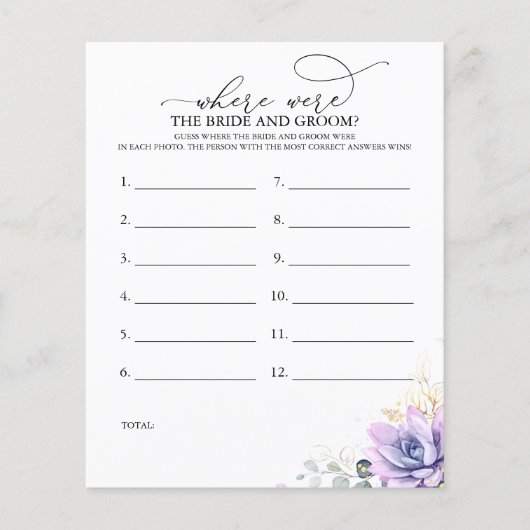 Waar waren de BRIDE en het GROOM-fotospel? (Voorkant)