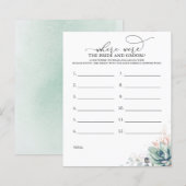 Waar waren de BRIDE en het GROOM-fotospel? (Voorkant / Achterkant)