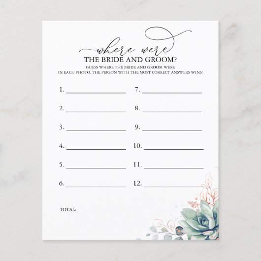 Waar waren de BRIDE en het GROOM-fotospel? (Voorkant)