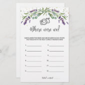 Waar waren we bruidsspel Eucalyptus Lavendel Briefpapier (Voorkant / Achterkant)