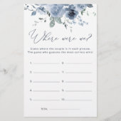 Waar waren we Dusty Blue Vrijgezellenfeest Game (Voorkant)