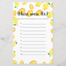 Waar waren we Vrijgezellenfeest Game Lemon?