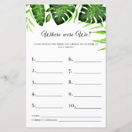 Waar waren we Vrijgezellenfeest Game Tropische Gre