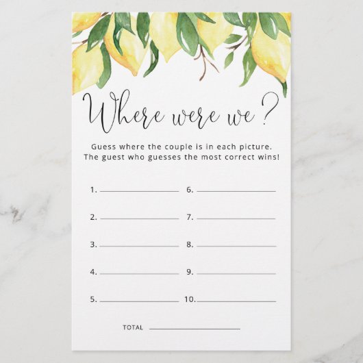 Waar waren we Waterverf Lemon Vrijgezellenfeest sp (Voorkant)