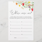 Waar waren we Wildflower Vrijgezellenfeest spel (Voorkant)