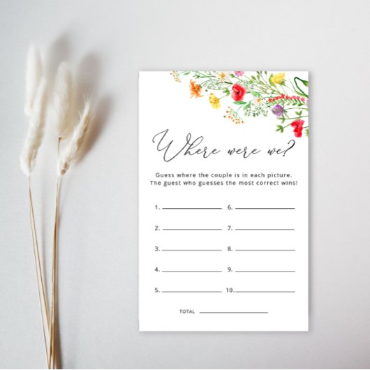 Waar waren we Wildflower Vrijgezellenfeest spel