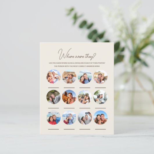 Waar waren ze 12 foto bruiloft Verloving spel (Staand voorkant)