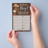 Waar waren ze AA Cowboy Baby shower Game Kaart (Hand)