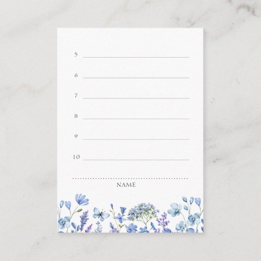 Waar waren ze Blue Wildflower antwoord Kaart (Achterkant)