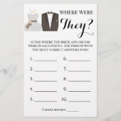 Waar waren ze? Bride- en Groom-spelkaart Flyer (Voorkant)