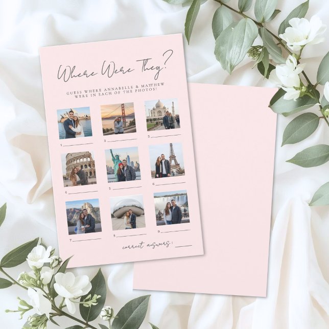 Waar waren ze bruidschattenspel met roze thema (Where Were They Pink Bridal Shower Game)