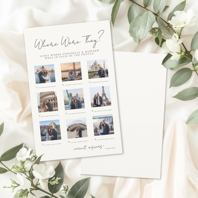 Waar waren ze Bruidsdouche Spel (Where Were They Bridal Shower Game )