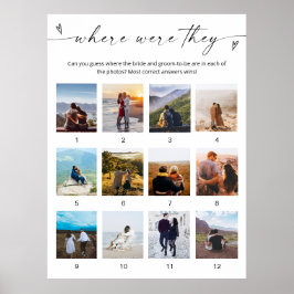 Waar waren ze bruidsspel Poster minimalistische fo
