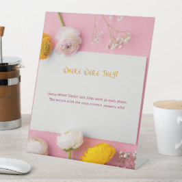 Waar waren ze? Bruidsspul spel Reclamebord Met Voetstuk