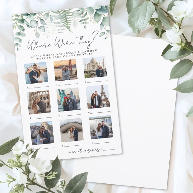 Waar Waren Ze Bruidsuitnodiging Spel (Where Were They Bridal Shower Game )