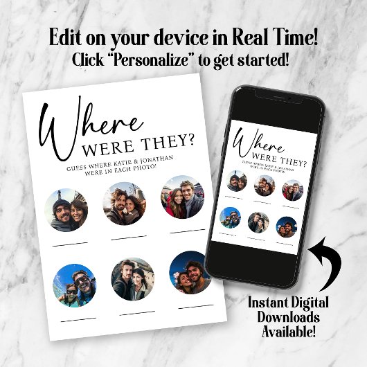 Waar waren ze bruiloft spel kaart