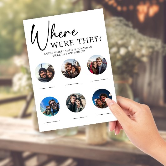 Waar waren ze bruiloft spel kaart