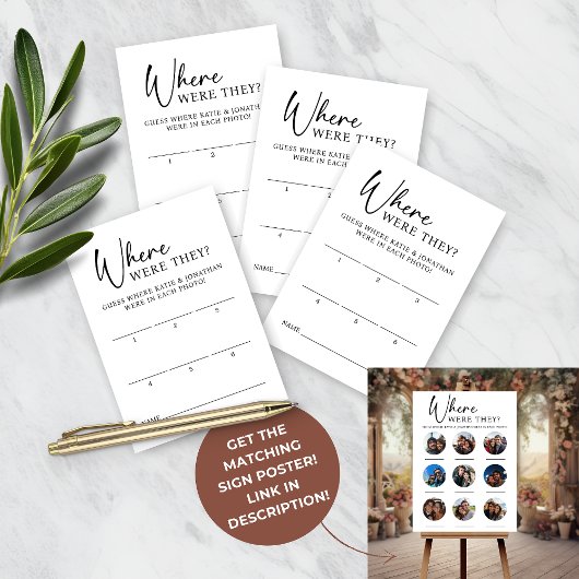 Waar waren ze bruiloft Verloving raden Kaart Notitiekaartje