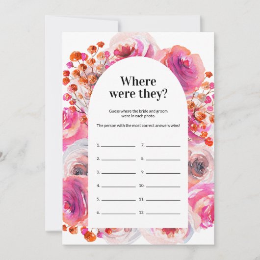 Waar waren ze douchegame Bright Floral Kaart (Voorkant)