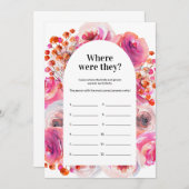 Waar waren ze douchegame Bright Floral Kaart (Voorkant / Achterkant)