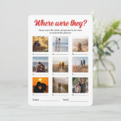 Waar waren ze foto gissen koppels douche spel kaart (Staand voorkant)