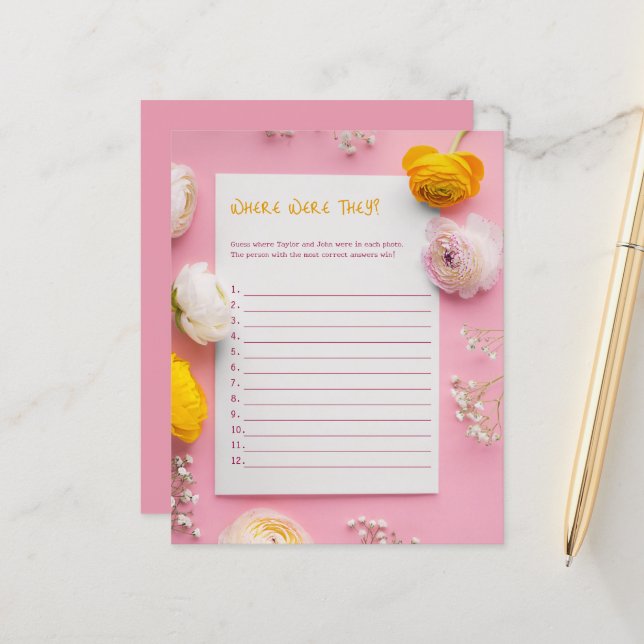 Waar waren ze? foto vinden vrijgezellenfeest spel (Voorkant / Achterkant in situ)